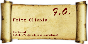 Foltz Olimpia névjegykártya